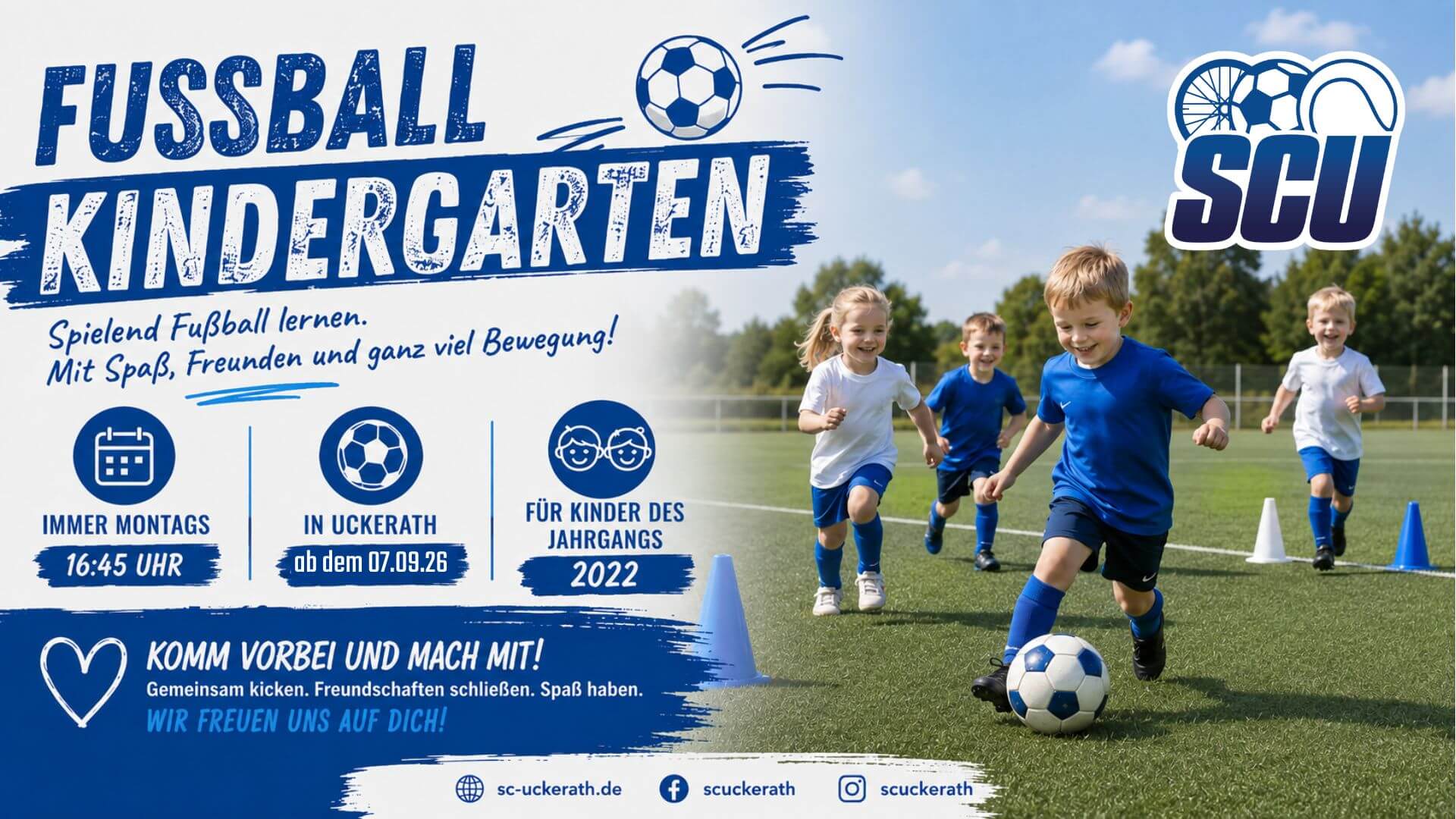 Der SCU Fußballkindergarten startet am 7. September